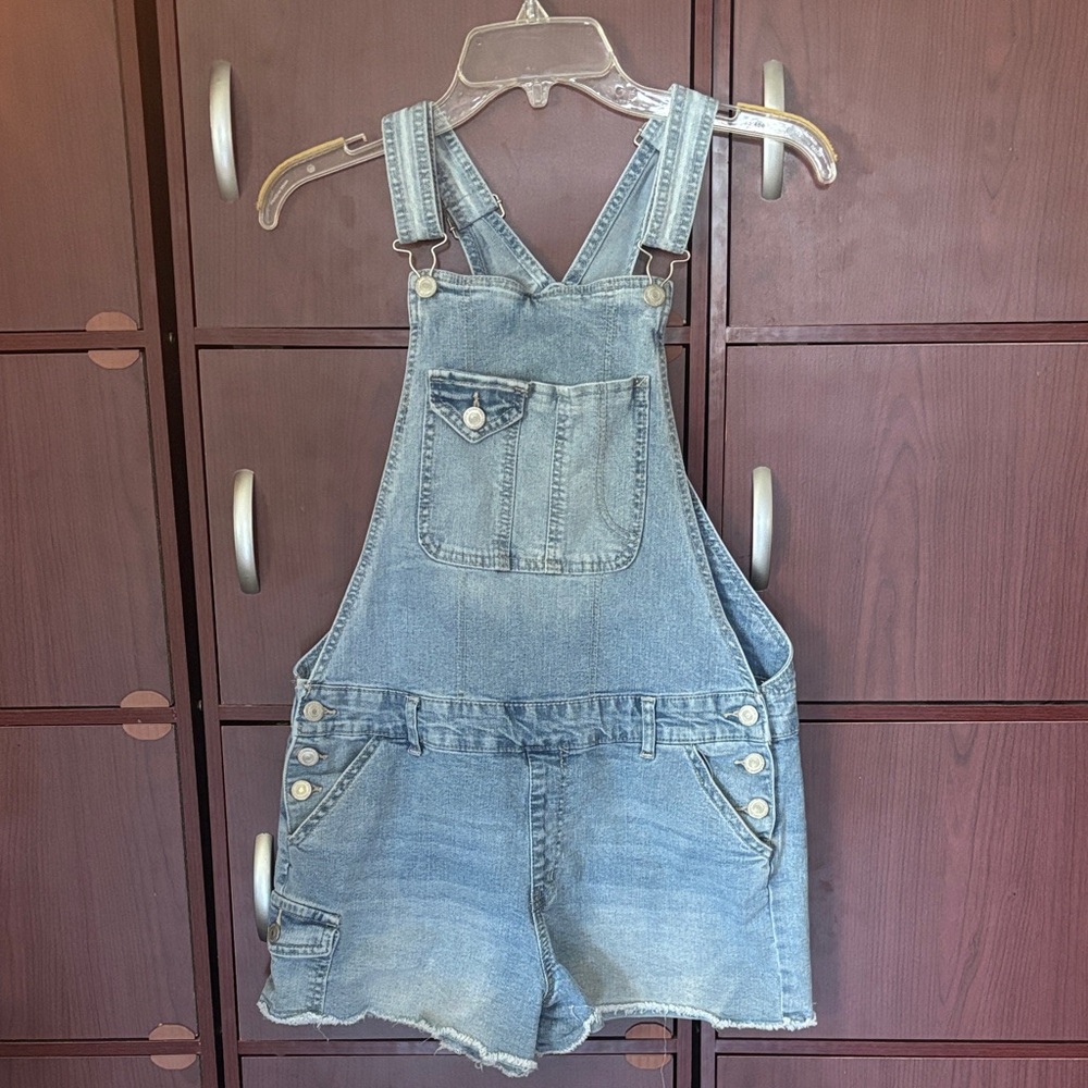Wallflower Light Blue Jean Shorts Overalls